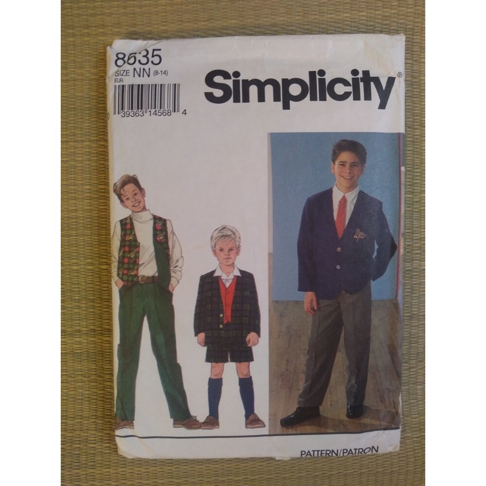 Vintage UNCUT Simplicity Boys Sewing Pattern #8635 Sizes 8-14